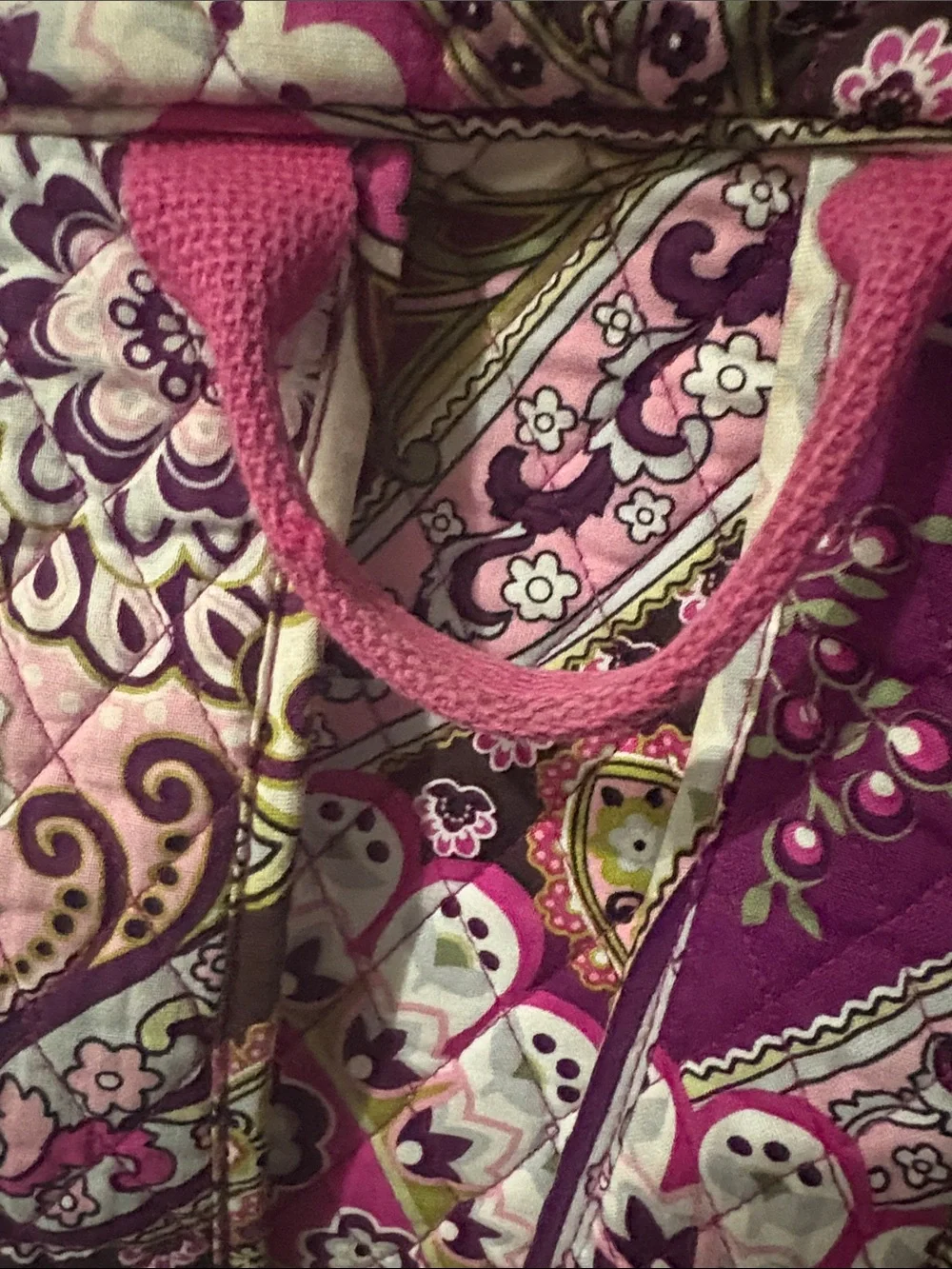 Vera Bradley Quilted Paisley Mini Backpack in Pink and Purple